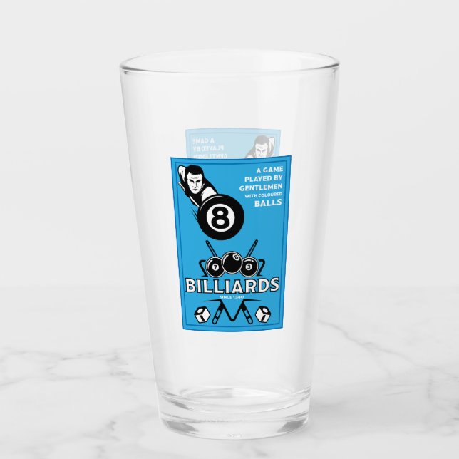 Vintage Pocket Billards Glass (Front)