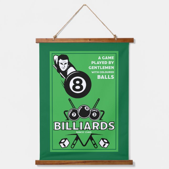 Vintage Pocket Billards Hanging Tapestry (Front)