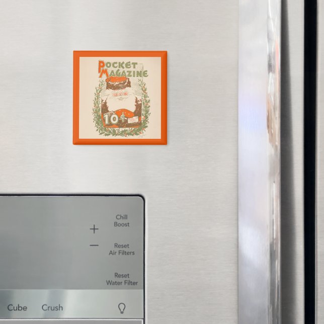 Vintage Pocket Magazine Christmas Magnet (In Situ (Fridge))