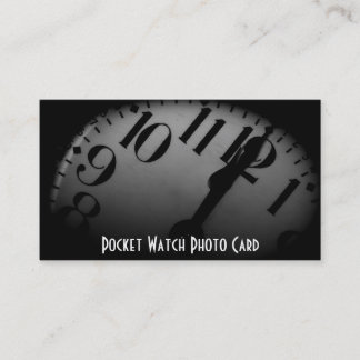 Vintage Pocket Watch Photo Business Card Template