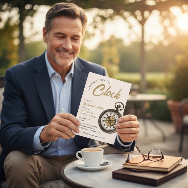 Vintage Pocket Watch Retirement Party Invitation (Creator Uploaded)