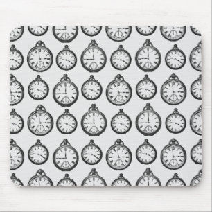 Vintage Pocket Watches Pattern Mouse Pad