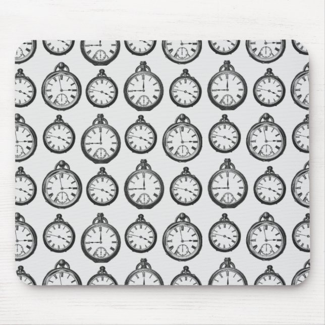 Vintage Pocket Watches Pattern Mouse Pad (Front)
