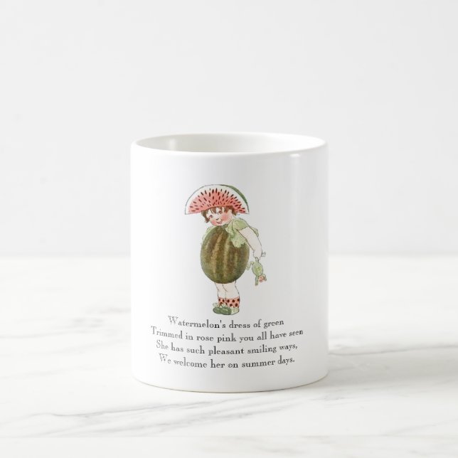 Vintage Poem Fruit Rhyme Watermelon Cute Kid Mug (Center)