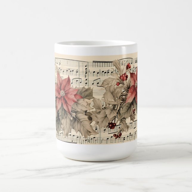 Vintage Poinsettia  Coffee Mug (Center)