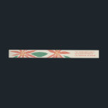 Vintage Poinsettias Christmas Ivory Wrap Around Label<br><div class="desc">Festive Christmas red green and ivory with vintage inspired poinsettias; skinny wraparound return address labels.</div>