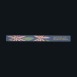 Vintage Poinsettias Christmas Navy Blue Pink Wrap Around Label<br><div class="desc">Festive Christmas navy blue,  pink,  olive green with touch of yellow gold with vintage inspired poinsettias; skinny wraparound return address labels.</div>