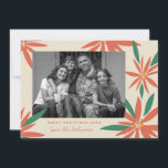 Vintage Poinsettias Ivory Christmas Photo Holiday Card<br><div class="desc">Customise with your greeting or message for the holiday season. Original frame by Becky Nimoy. Add a photo on the back or a message.  Pattern can be removed if desired</div>