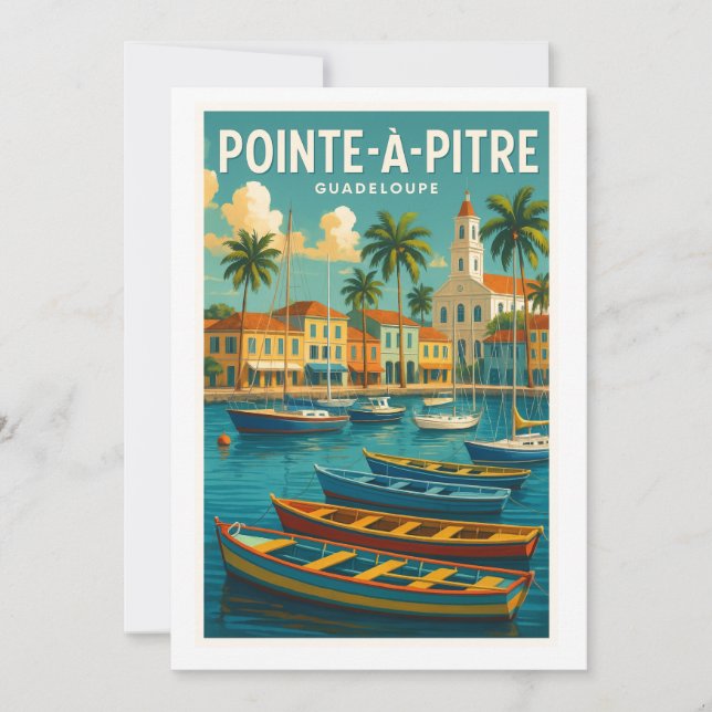 Vintage Pointe-à-Pitre Card | Guadeloupe Travel Ca (Front)