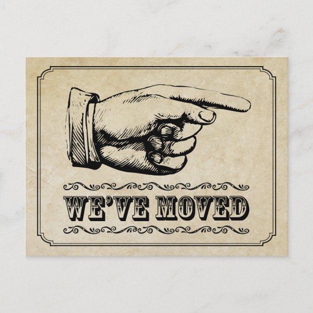 Vintage Pointer Moving Announcement Postcard (Front)