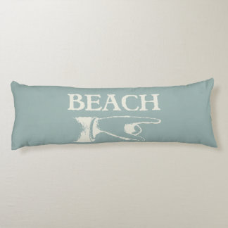 Vintage Pointing Beach Sign Body Cushion