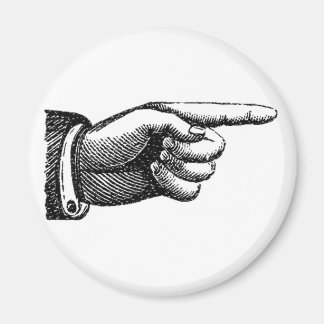 vintage pointing finger magnet, housewarming magnet