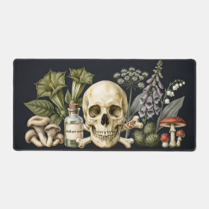Vintage Poison Garden Skull Botanical Illustration Desk Mat