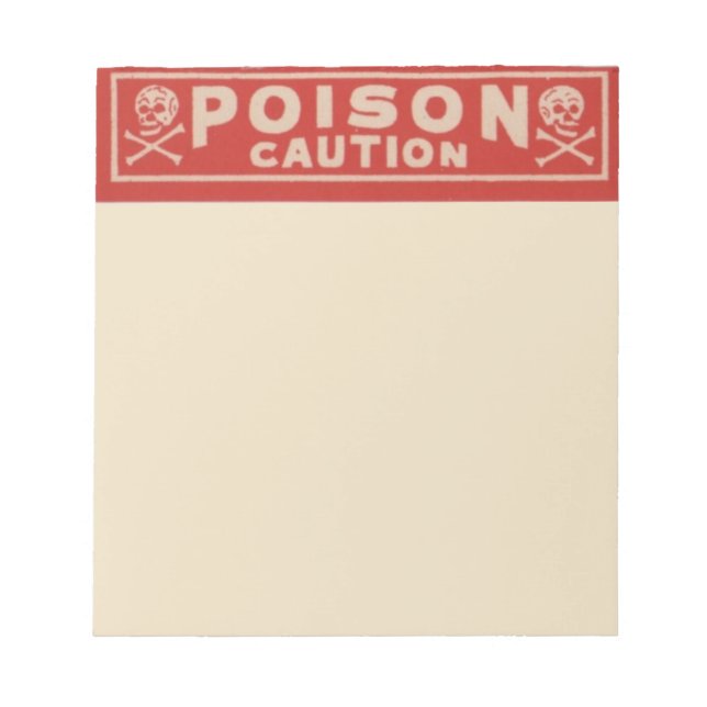 Vintage Poison Label Notepad (Front)