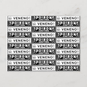 Vintage Poison Labels Postcard