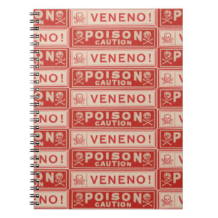 Vintage Poison Labels Spiral Notebook