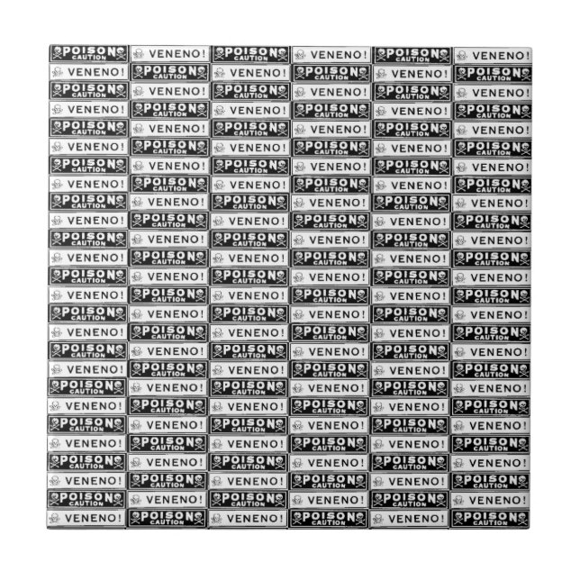 Vintage Poison Labels Tile (Front)