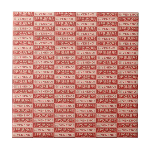 Vintage Poison Labels Tile (Front)