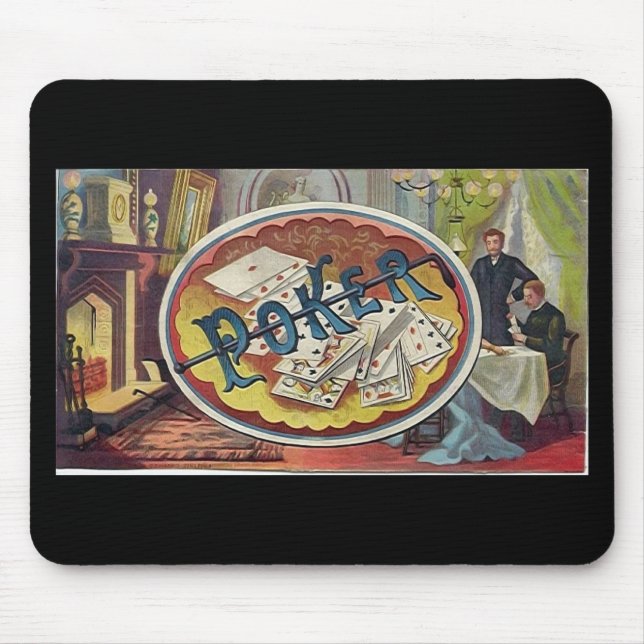 Vintage Poker Mens Smoking Room Gambling Mouse Pad (Front)