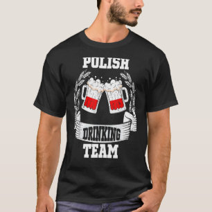 Vintage Poland Flag Grecian Polish Beer Drinking T-Shirt