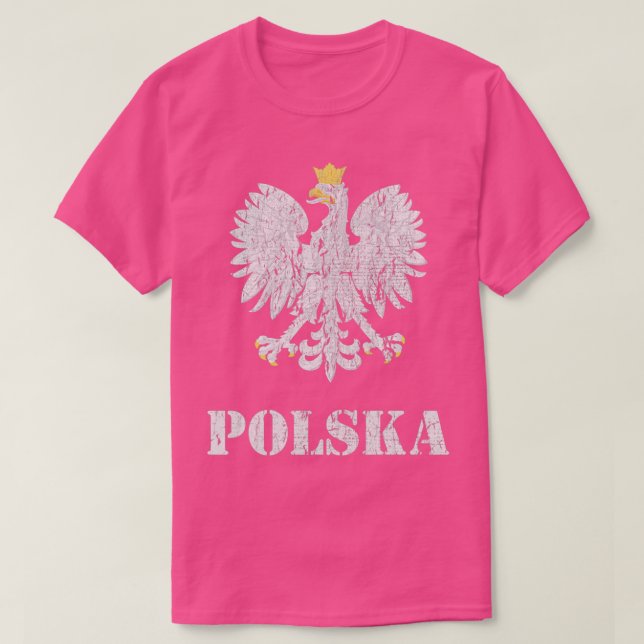 Vintage Poland Polish Flag Polish Eagle T-Shirt (Design Front)