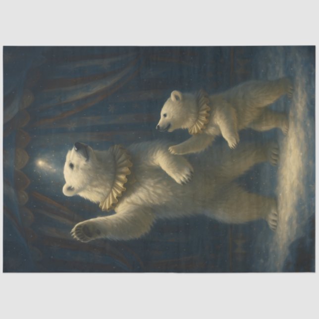 Vintage Polar Bears Winter Carnival | Arctic Tissue Paper (Front)