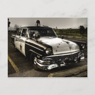 Vintage Police Car Postcard