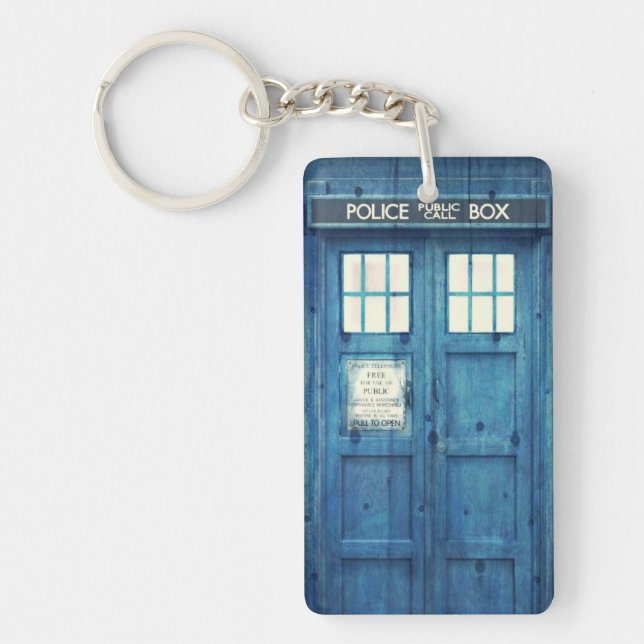 Vintage Police phone Public Call Box Key Ring (Front)