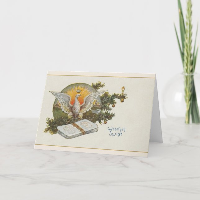 Vintage Polish Christmas Greeting Card (Front)