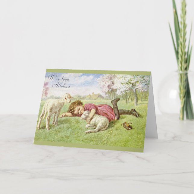 Vintage Polish Easter Greeting Card (Front)