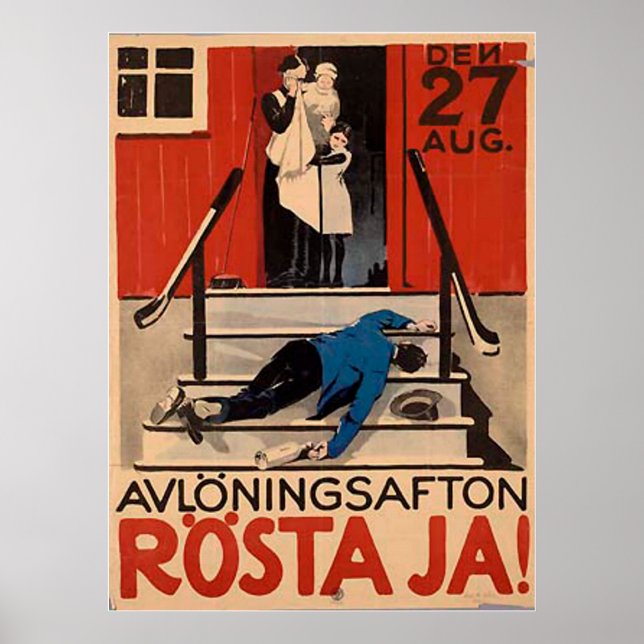 Vintage Polish Prohibition Poster 1922 Large Canva (Front)