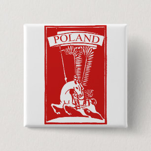 Vintage Polish Winged Hussar 15 Cm Square Badge