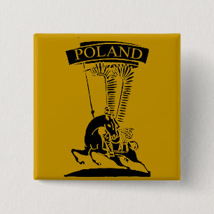 Vintage Polish Winged Hussar 15 Cm Square Badge