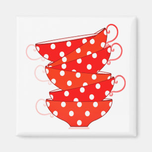 Vintage Polka dot teacup Magnet