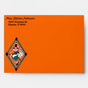Vintage Polka Dot Witch Custom 5x7 Envelope