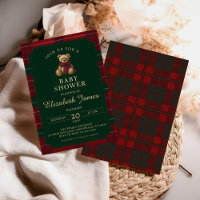 Vintage Polo Luxury Plaid Teddy Bear Baby Shower