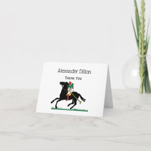 Vintage Polo Player on Polo Pony Thank You Card
