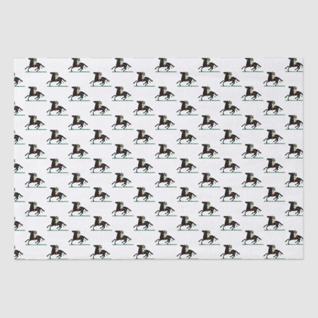 Vintage Polo Player on Pony Tissue Paper (Front)