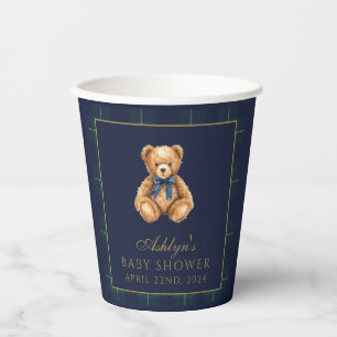 Vintage Polo Teddy Bear Baby Shower Paper Cups