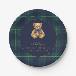 Vintage Polo Teddy Bear Baby Shower Paper Plates