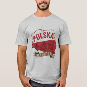 Vintage Polska Map T-Shirt – Polish Pride Est. 966