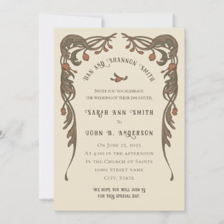 Vintage Pomegranate Invitation