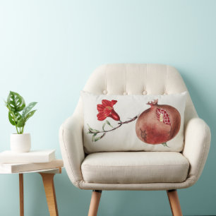 Vintage pomegranate lumbar cushion