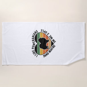 Vintage Pomeranian Heart Quote Dog Lover Shirt Des Beach Towel