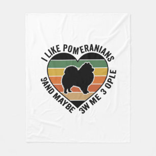 Vintage Pomeranian Heart Quote Dog Lover Shirt Des Fleece Blanket
