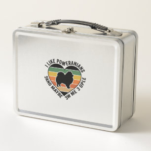 Vintage Pomeranian Heart Quote Dog Lover Shirt Des Metal Lunch Box