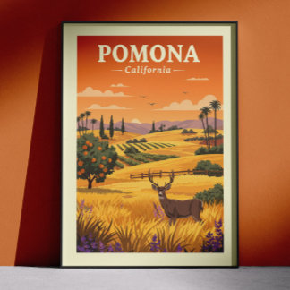 Vintage Pomona California Poster
