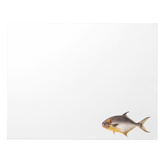 Vintage Pompano Fish - Game Fishes Template Blank Notepad (Front)