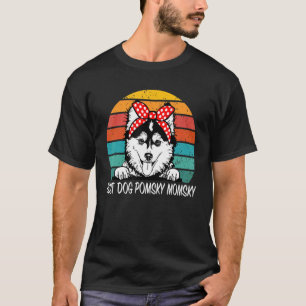 Vintage Pomsky Momsky  Pomsky Dog Mum T-Shirt