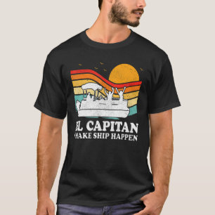 Vintage Pontoon Boat Boating El Capitan I Make Shi T-Shirt